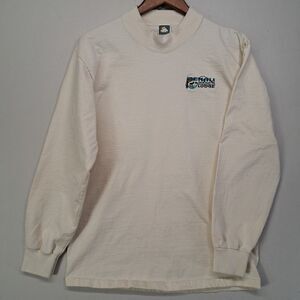 VTG Anvil Denali Backcountry Lodge Shirt Mens Large Cream Long Sleeve Mock Neck